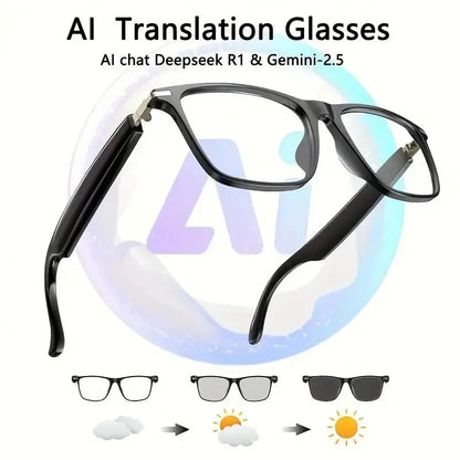 🎁Hot Sale🔥👓AI Interpretation Smart Glasses, with 33 Languages, Chat GPT,Audio Glasses for Men And Women