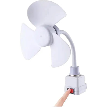 ✨2026 New Plug-in Fan Kit with Plug Adapter – Mini Quiet Electric Fan with Flexible Gooseneck Plug and Light Bulb Base