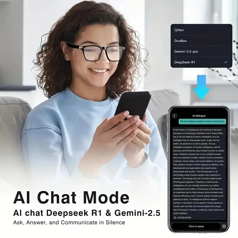 🎁Hot Sale🔥👓AI Interpretation Smart Glasses, with 33 Languages, Chat GPT,Audio Glasses for Men And Women