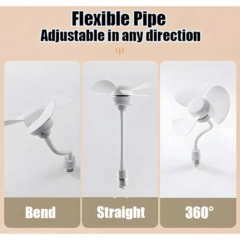 ✨2026 New Plug-in Fan Kit with Plug Adapter – Mini Quiet Electric Fan with Flexible Gooseneck Plug and Light Bulb Base
