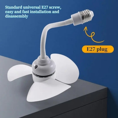 ✨2026 New Plug-in Fan Kit with Plug Adapter – Mini Quiet Electric Fan with Flexible Gooseneck Plug and Light Bulb Base