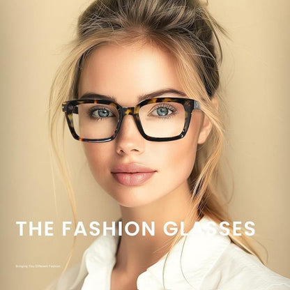 ✨Last day 70% OFF👓Tortoiseshell Reading Glasses – Blue Light Blocking Oversized Square Readers