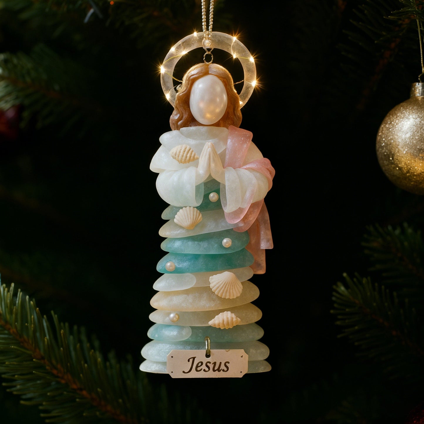 🔥 Black Friday 50% OFF--Radiant Sea-Glass Jesus Ornament