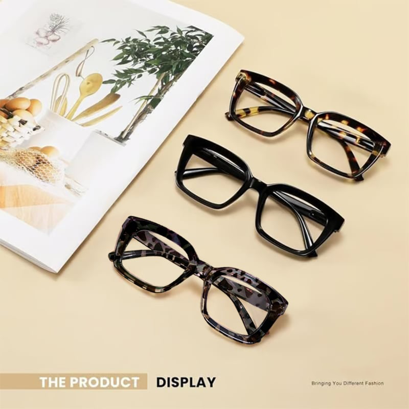 ✨Last day 70% OFF👓Tortoiseshell Reading Glasses – Blue Light Blocking Oversized Square Readers
