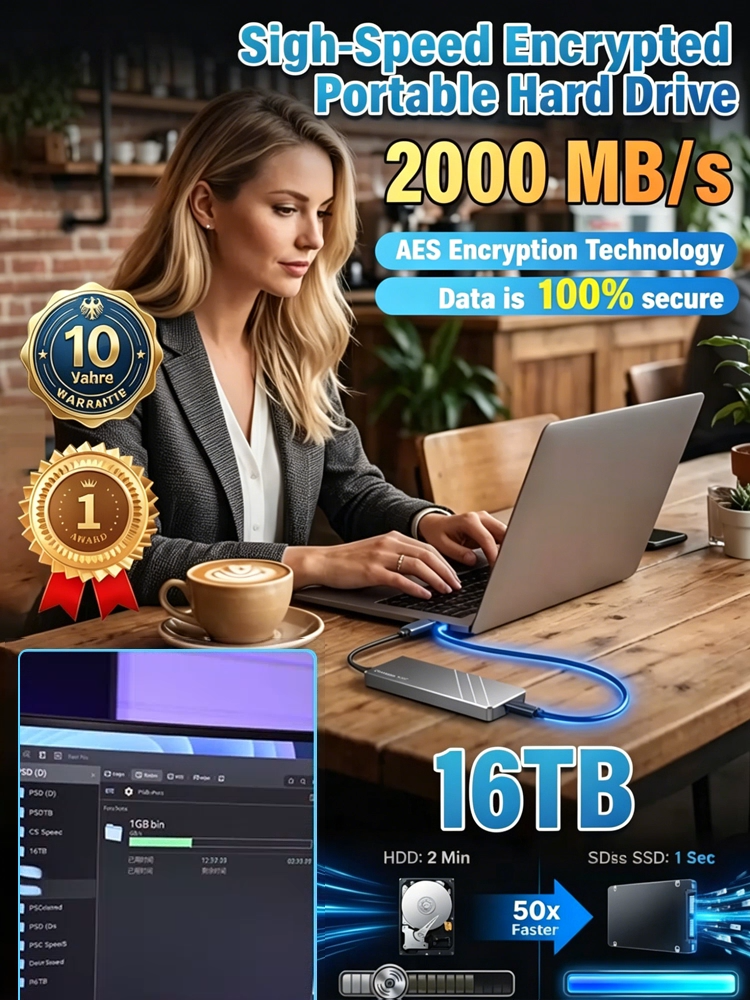🏆Flash Sale⚡[High-Speed Encrypted Transfer] Mini Portable External Hard Drive
